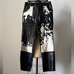 Rare Vintage Calf Hair Ponyhair Leather Pants
